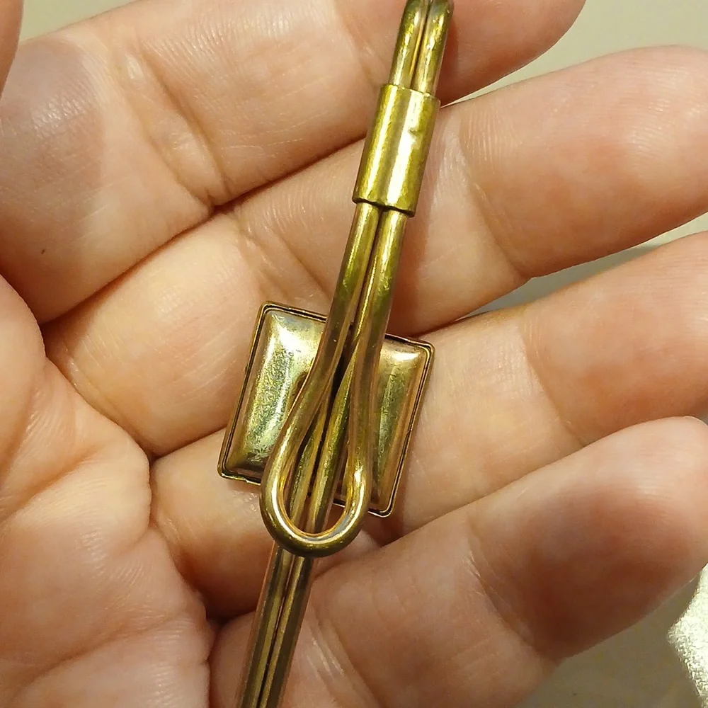 Vintage Gold Tone Tie Clip with Red Stone or Glass